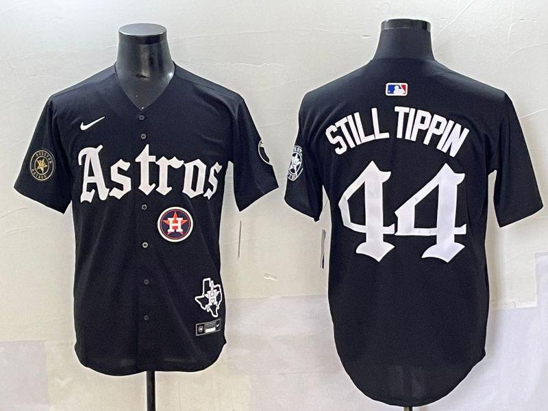 Men 2025 Houston Astros #44 Still Tippin Black Five generations Joint Name Nike MLB Jersey style 16